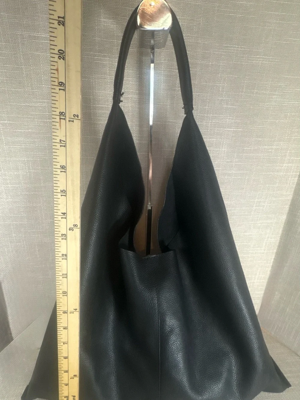 & Other Stories Black Leather Hobo Bag